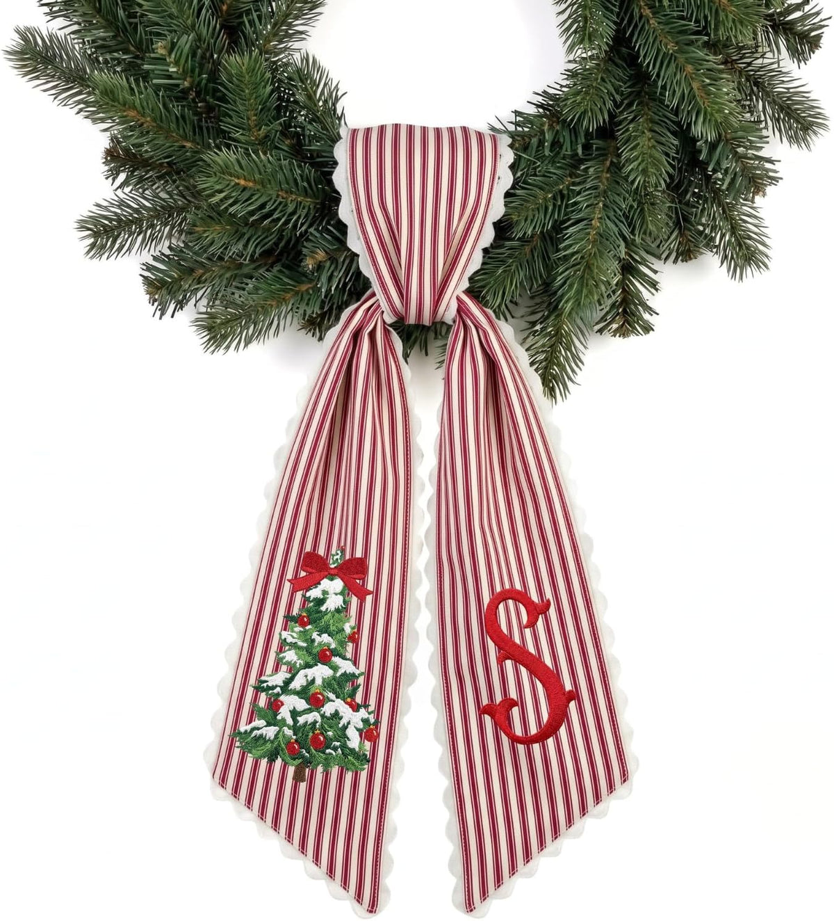 Christmas Personalized Wreath Sash