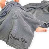 Personalized Knit Baby Blanket — 1 - Name Only
