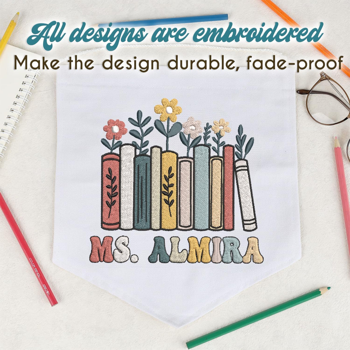 Personalized Embroidered Teacher Banner — 1 — image 5
