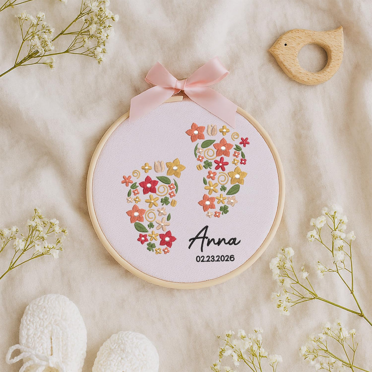 Personalized Embroidered Baby Name Hoop — 16 — image 8