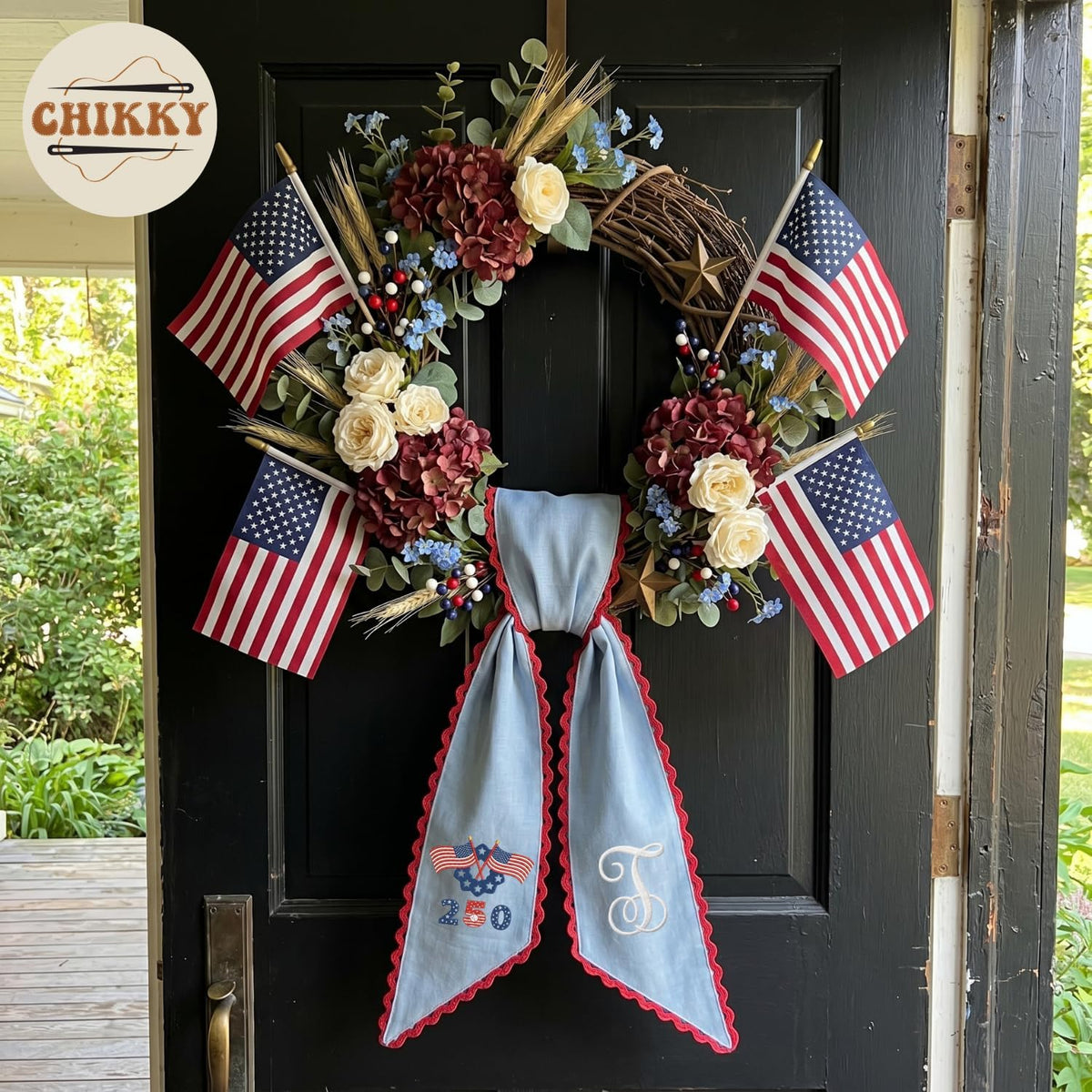 Patriotic Personalized Wreath Sash — 7-250 4th of July — image 3