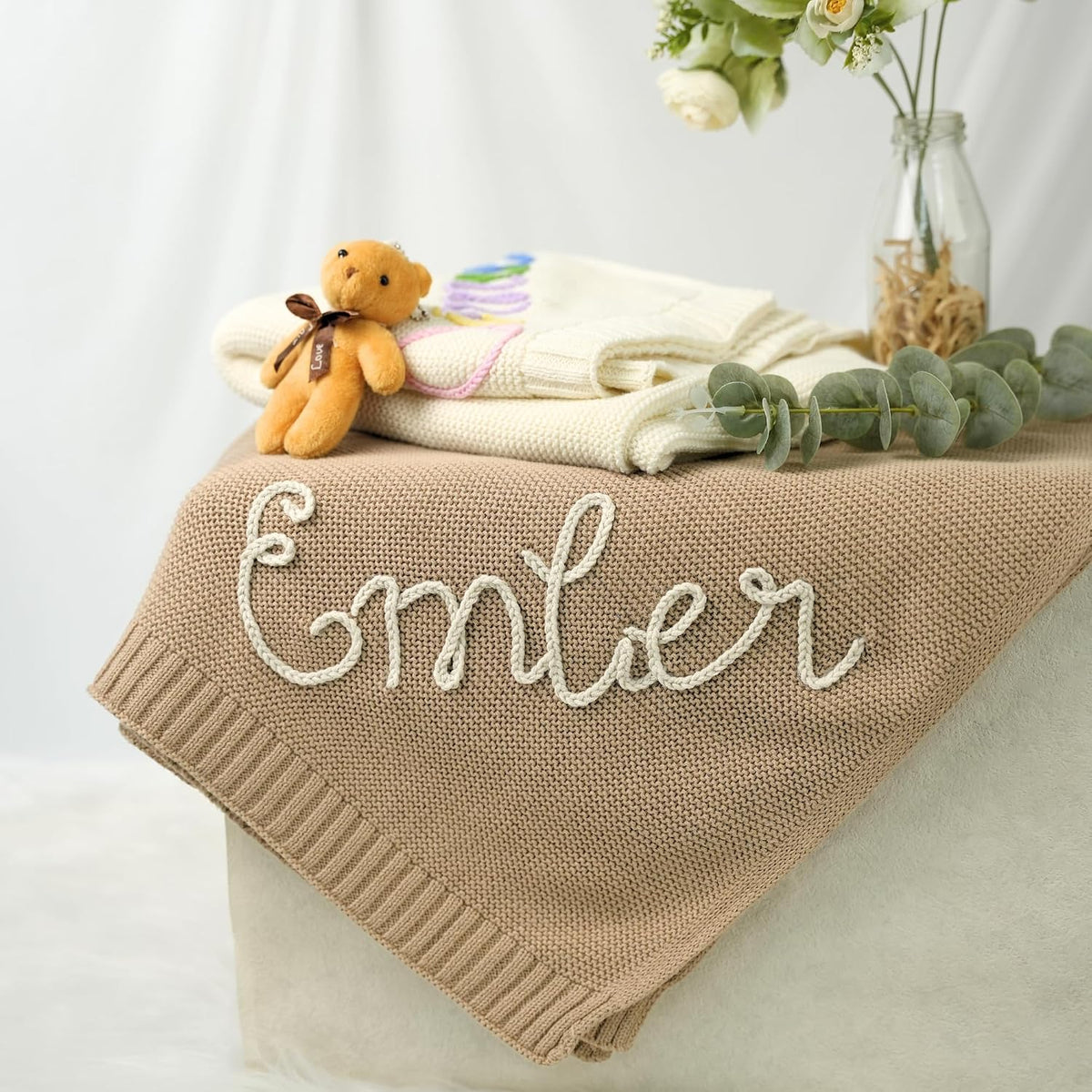 Personalized Knit Baby Blanket — 2 — image 4