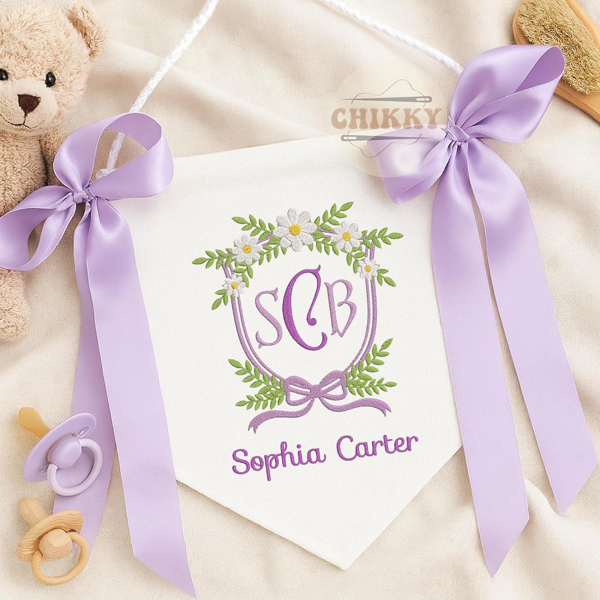 Personalized Embroidered Baby Name Banner — 7 — image 3