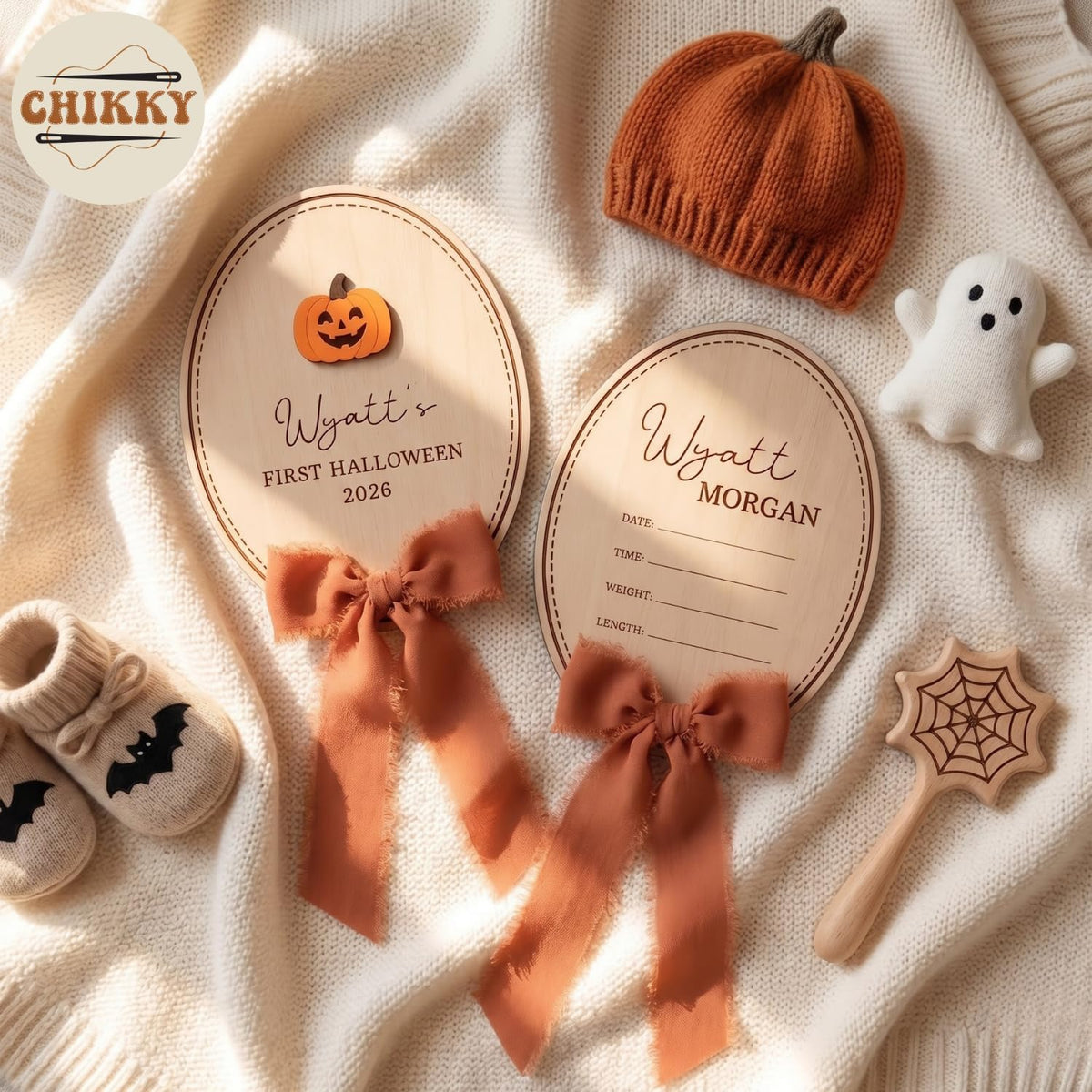 Personalized Wooden Birth Announcement Sign — image 2