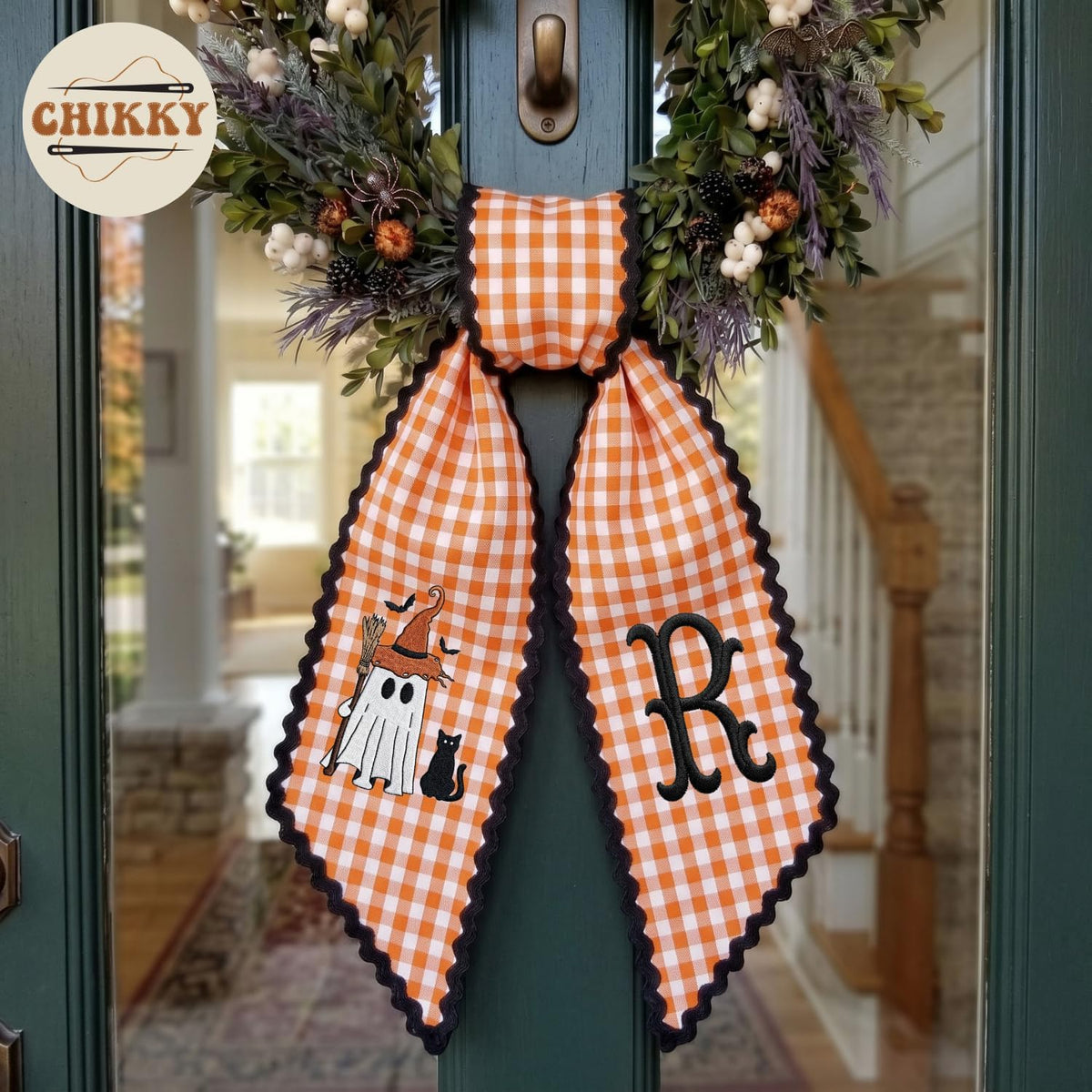 Halloween Personalized Wreath Sash — image 4