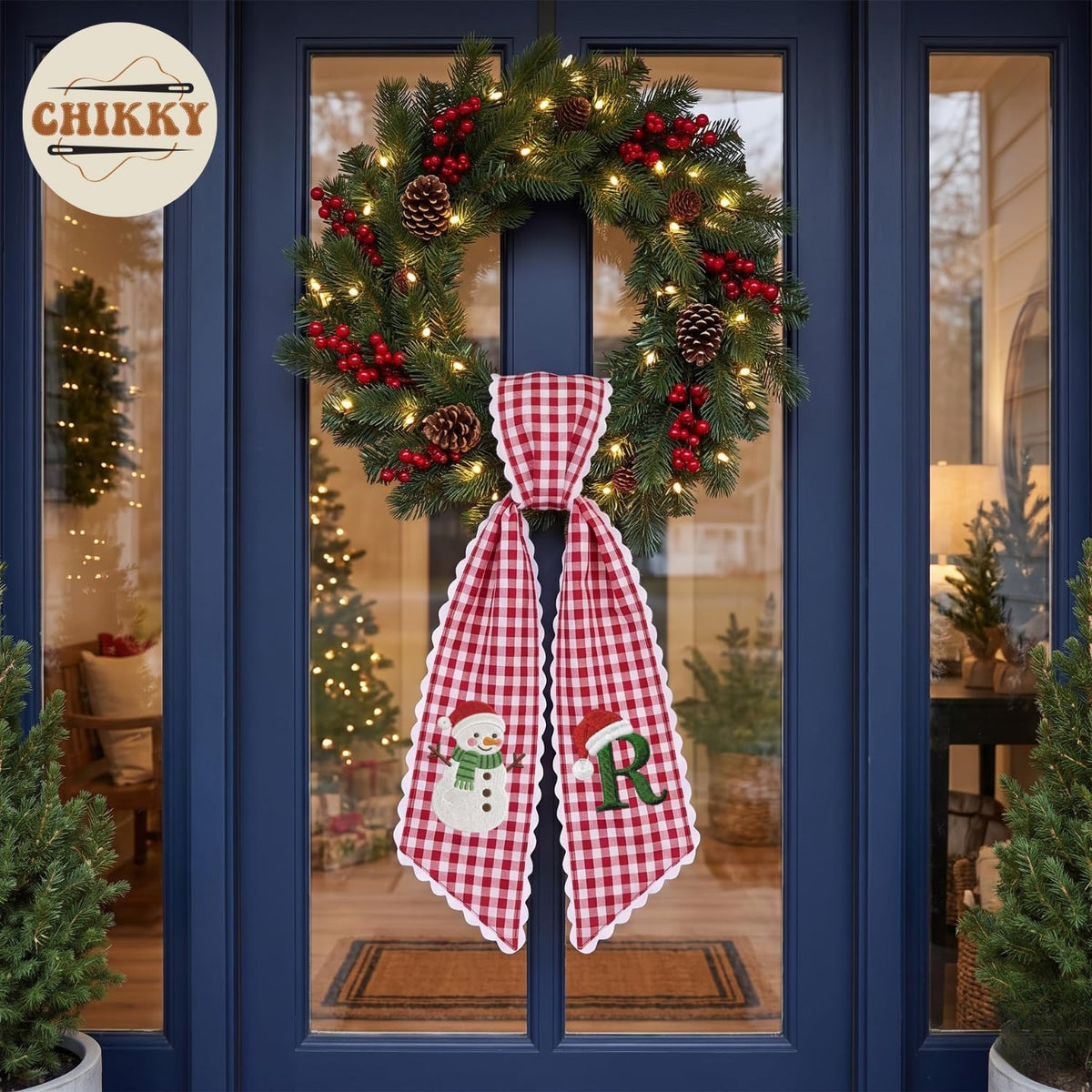 Christmas Personalized Wreath Sash — image 2