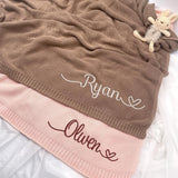 Personalized Knit Baby Blanket — 2 - Name Heart — image 2
