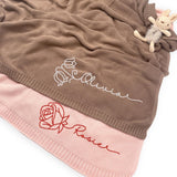 Personalized Knit Baby Blanket — 8 - Month flowers