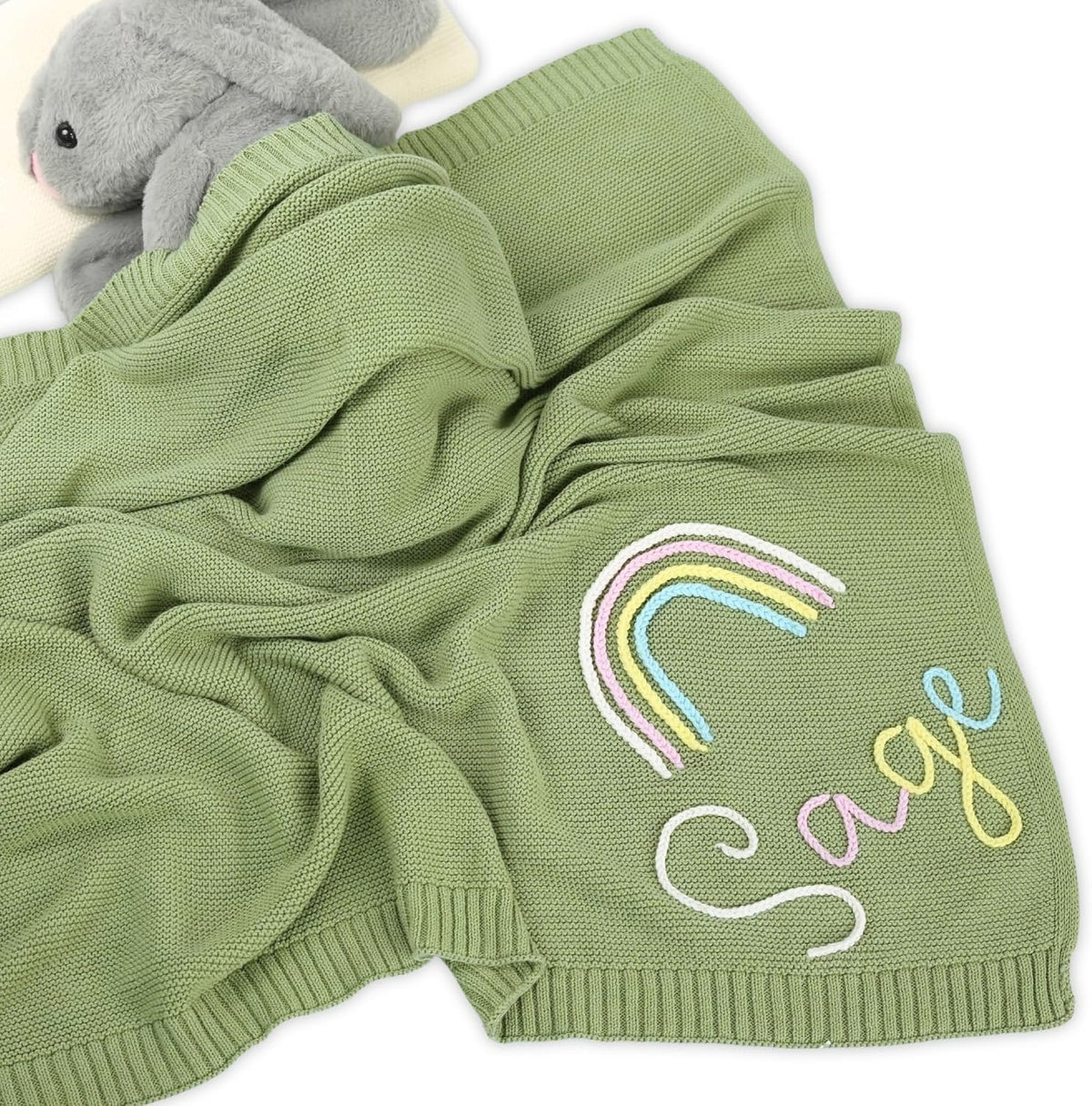 Personalized Knit Baby Blanket — 5